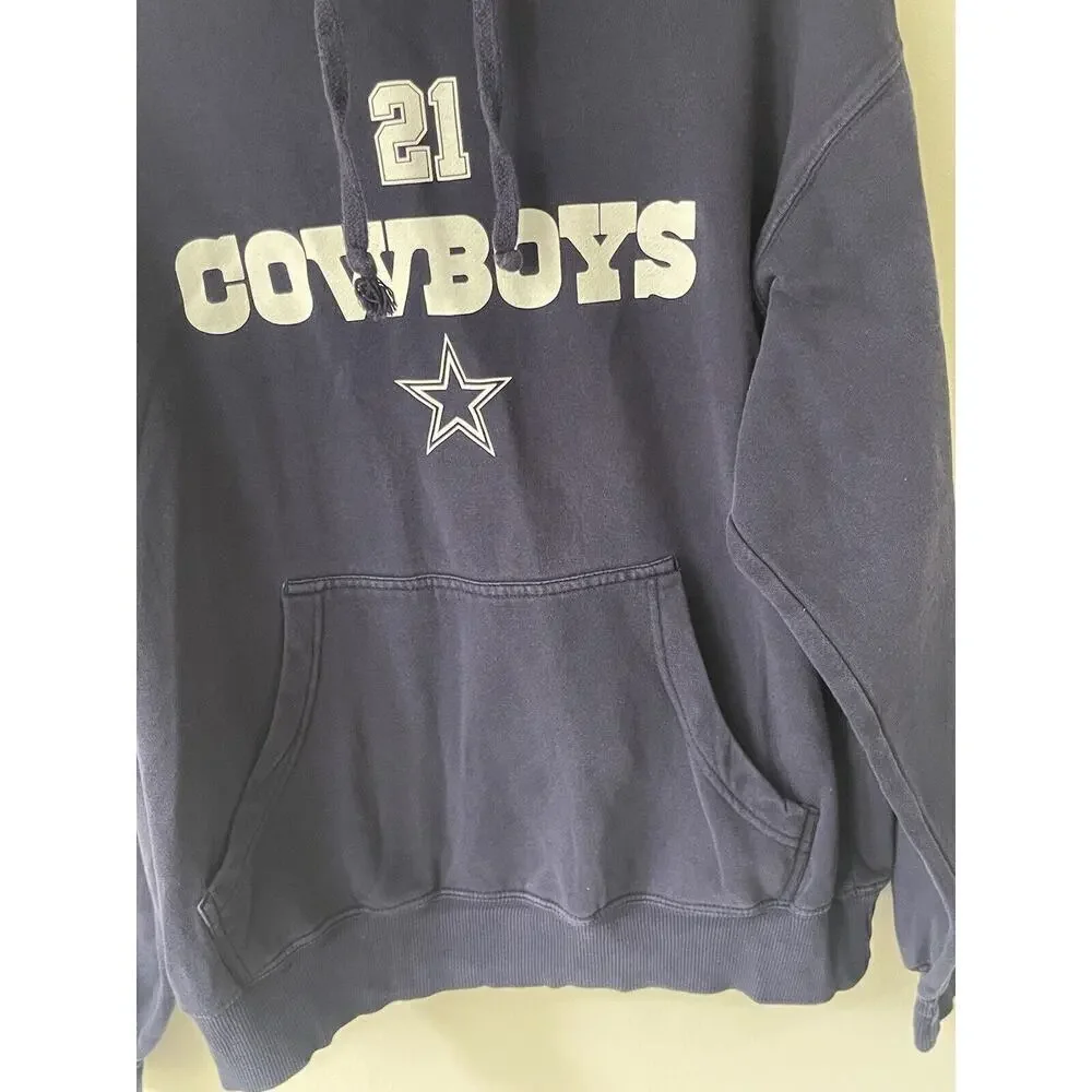 Dallas Cowboys Authentic Elliot Hoodie Sweatshirt 21 Blue Long-Sleeve Pull-Over